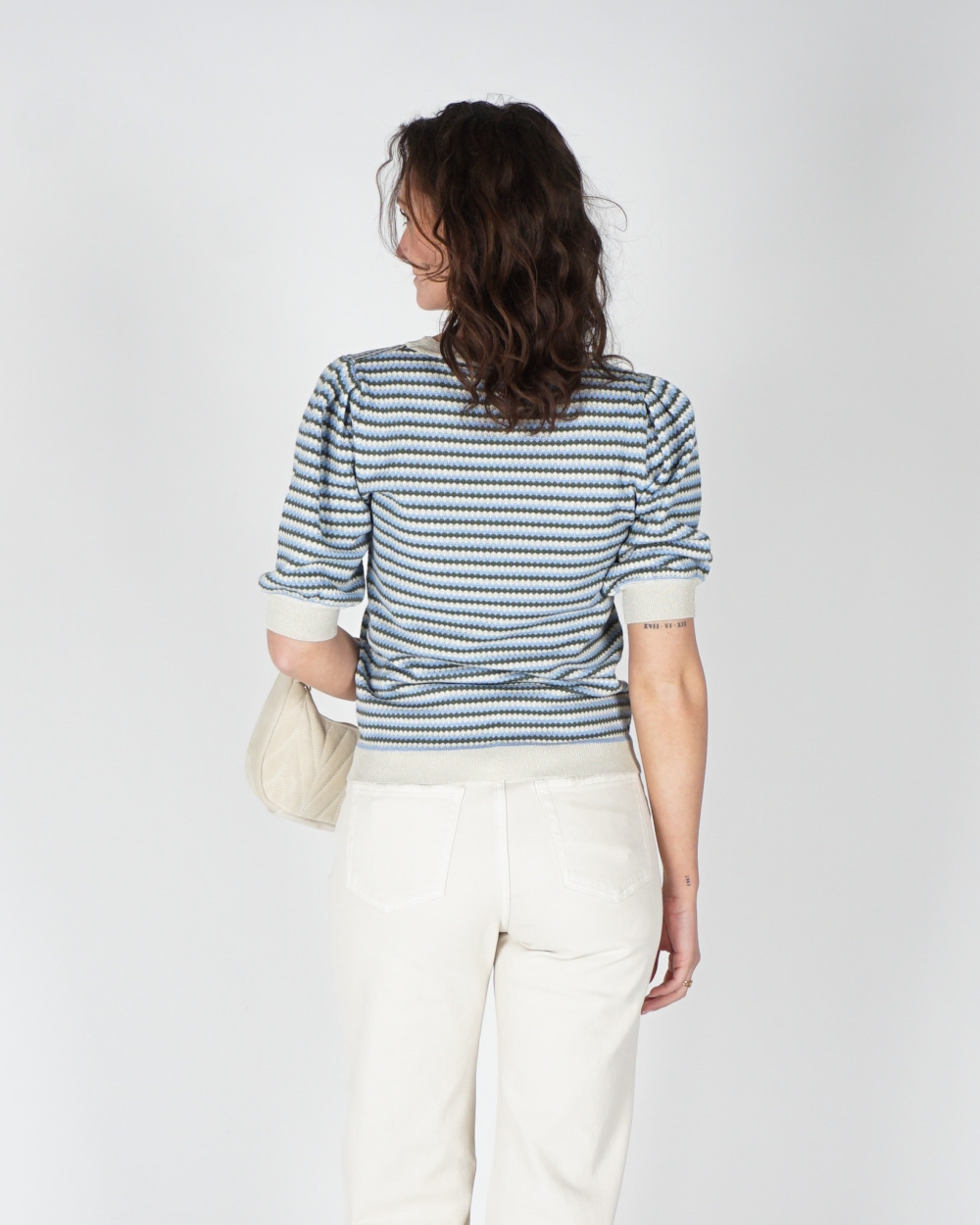 KORTEMOUWEN TOP LUREX GROEN BLAUW