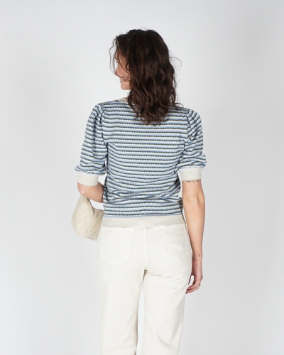 KORTEMOUWEN TOP LUREX GROEN BLAUW