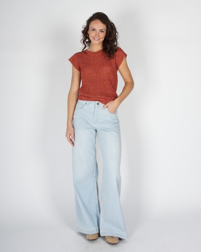 GEBREIDE SPENCER LUREX ROOD