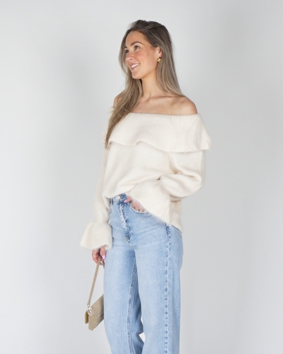 Gossip GEBREIDE OFFSHOULDER TRUI LUREX ECRU