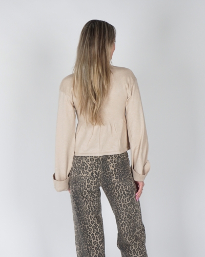 GETAILLEERDE TRUI BEIGE