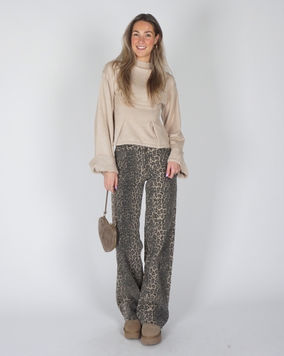 GETAILLEERDE TRUI BEIGE
