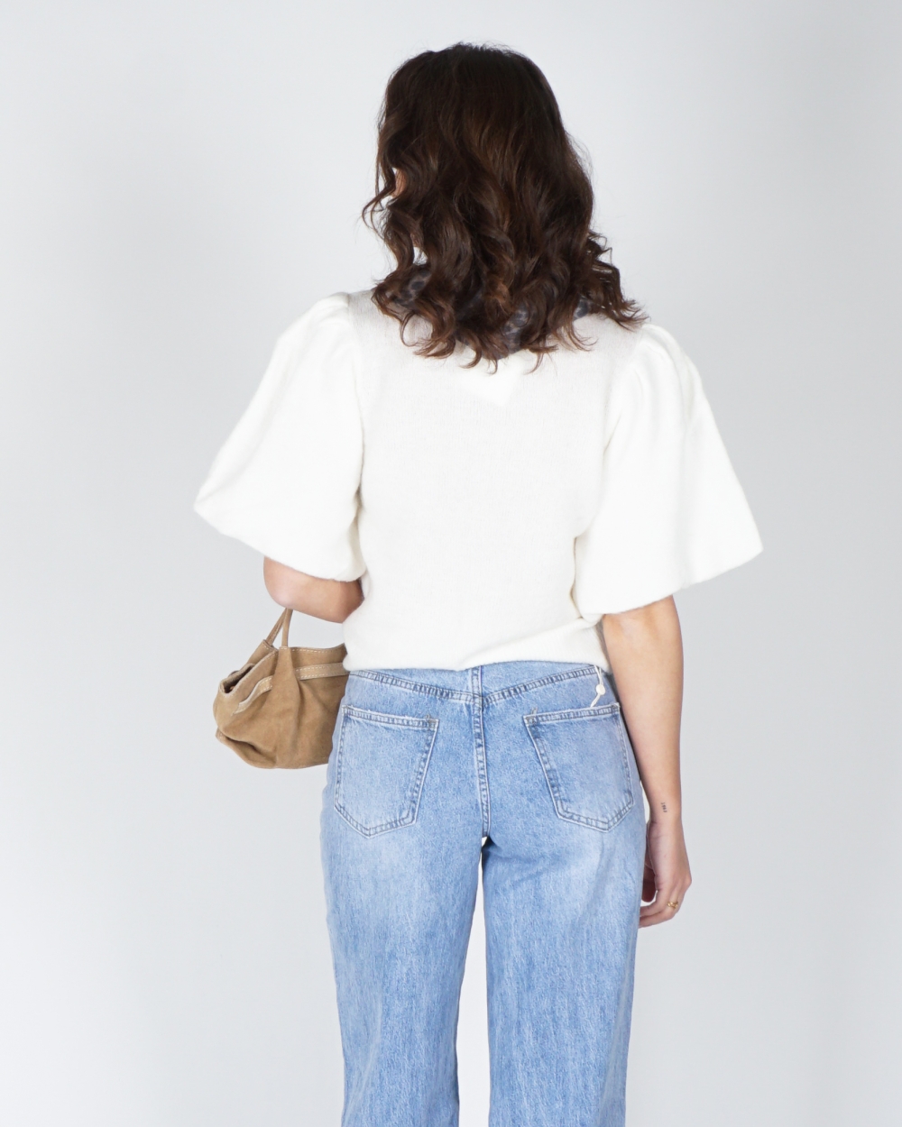 KNITTED TOP MET POFMOUW WIT JINIE HOPE