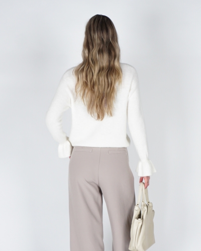 TRUI MET RUFFLE ECRU