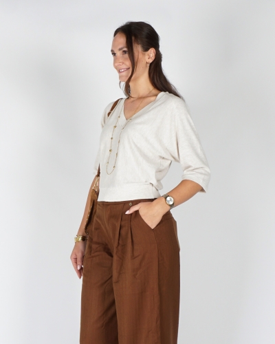 YAYA V-hals trui met zichtbare nade 01-000609-607