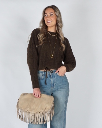 YAYA Ribgebreide trui met vleermuis 01-000631-609