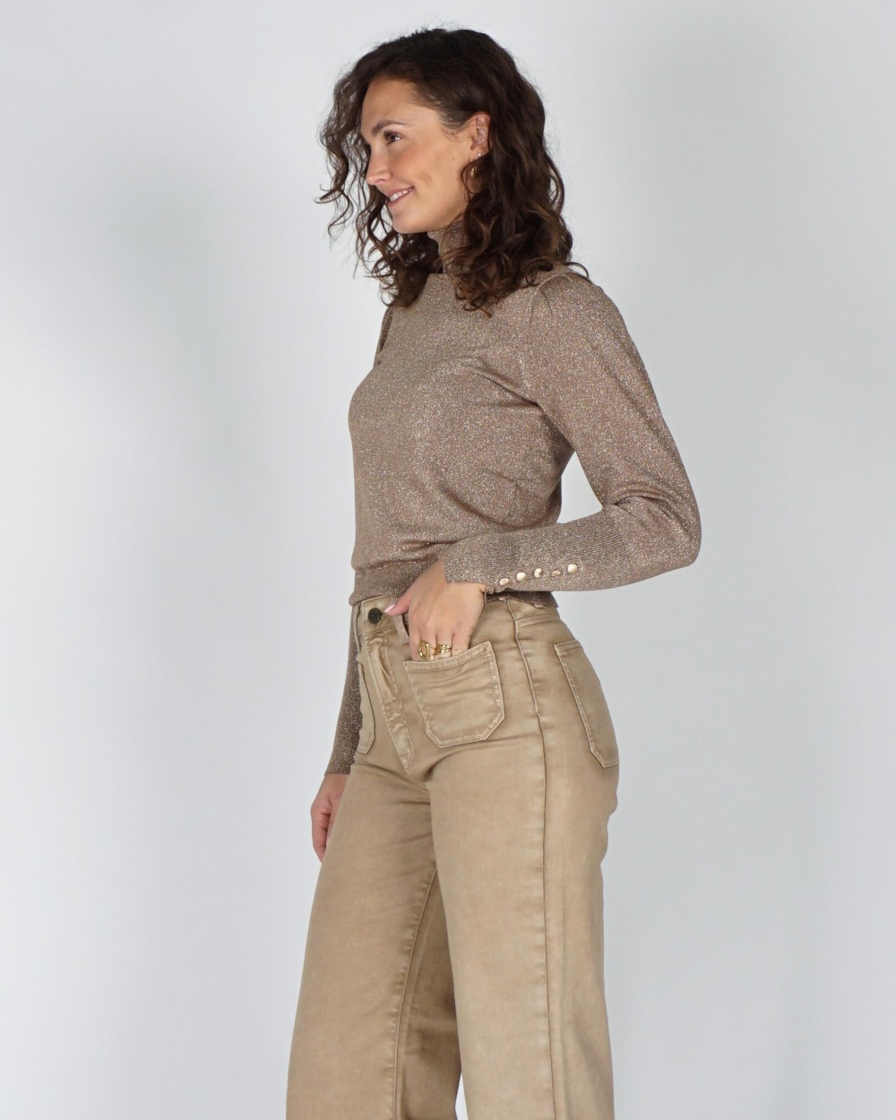 Nukus PULLOVER SYLVIA LUREX Bruin