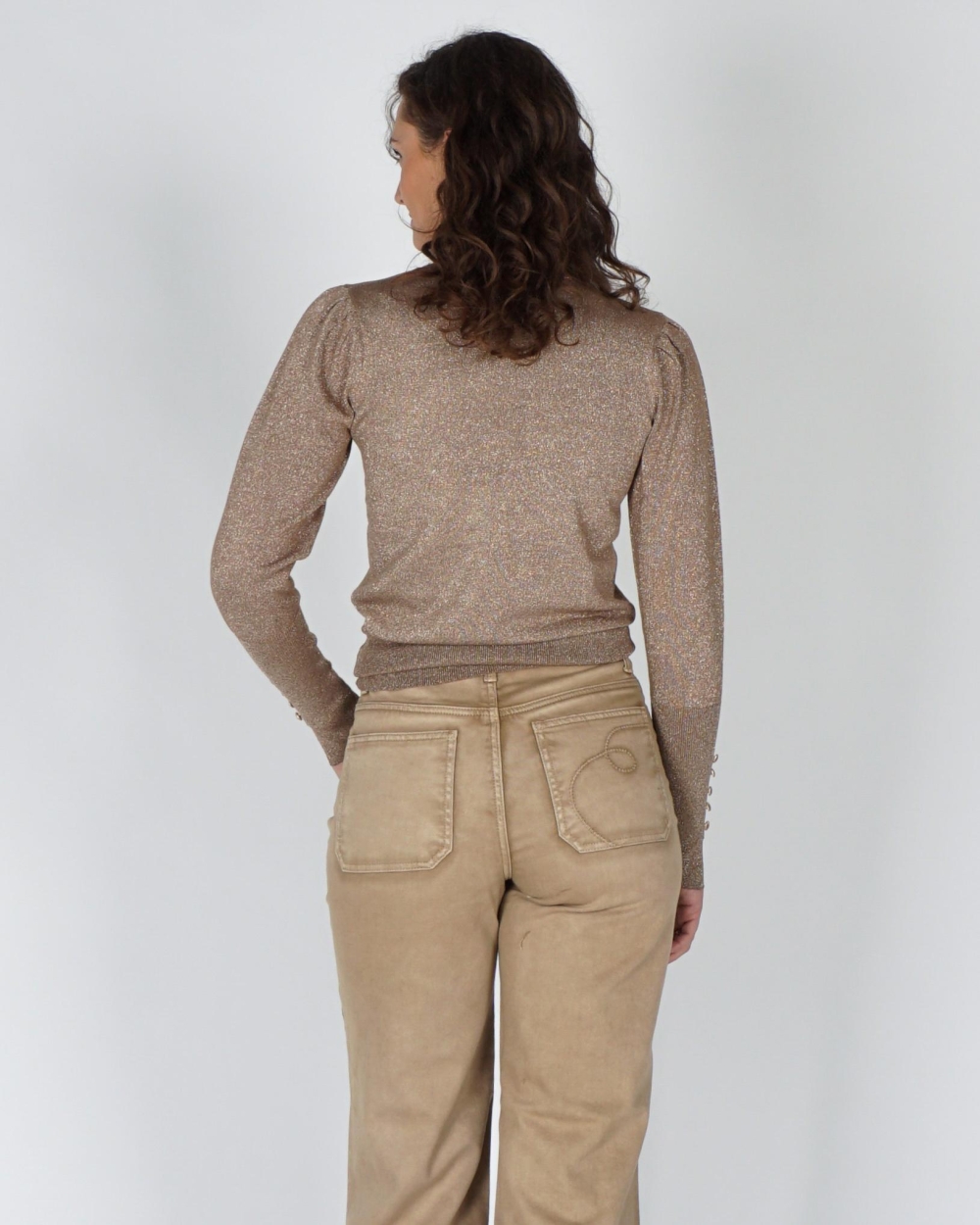 Nukus PULLOVER SYLVIA LUREX Bruin