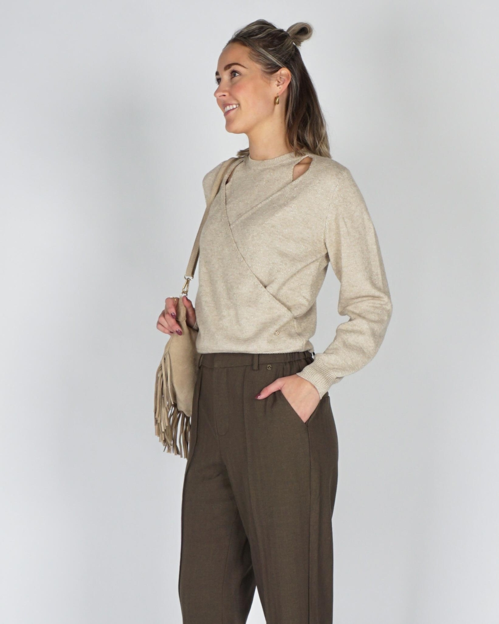 Nukus PULLOVER MEREL LUREX Beige