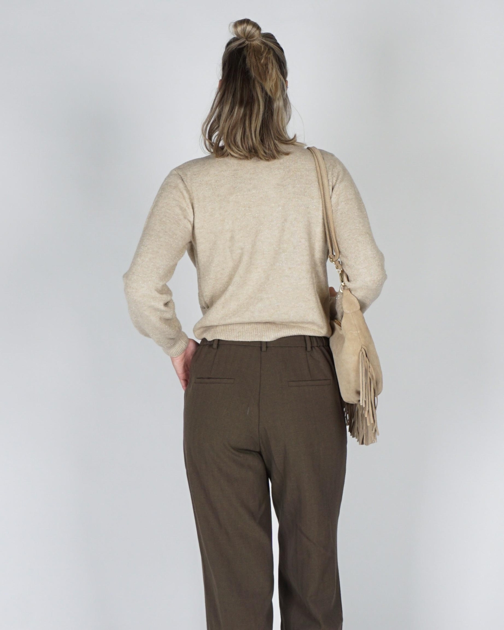 Nukus PULLOVER MEREL LUREX Beige
