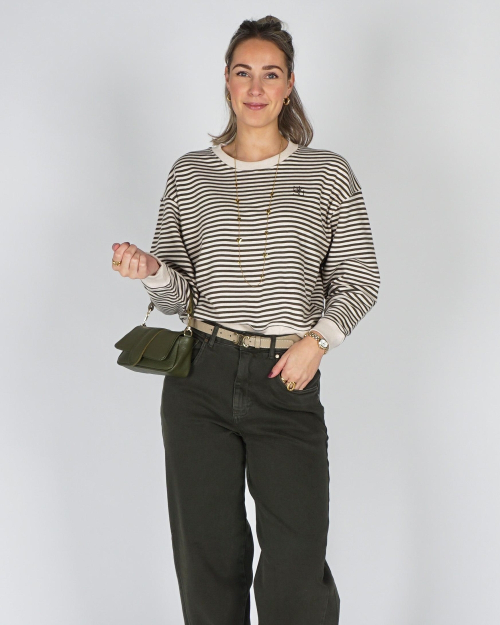 Nukus PULLOVER NELLY STRIPE Beige