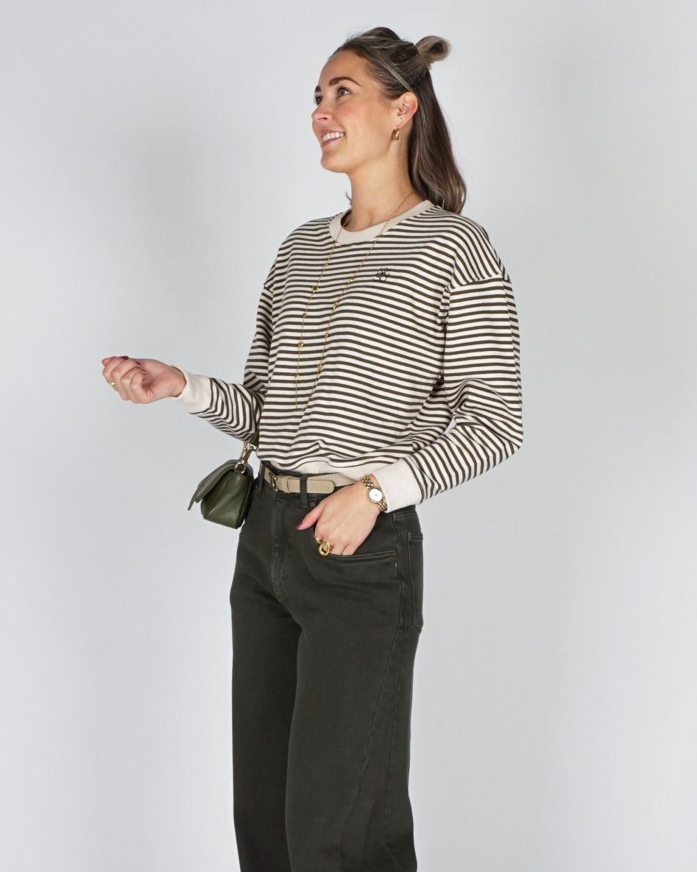Nukus PULLOVER NELLY STRIPE Beige
