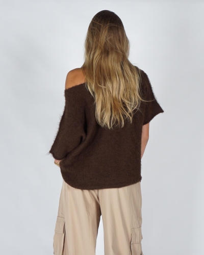 Gossip TRUI KORTE MOUW SCHOUDERDETAIL Bruin