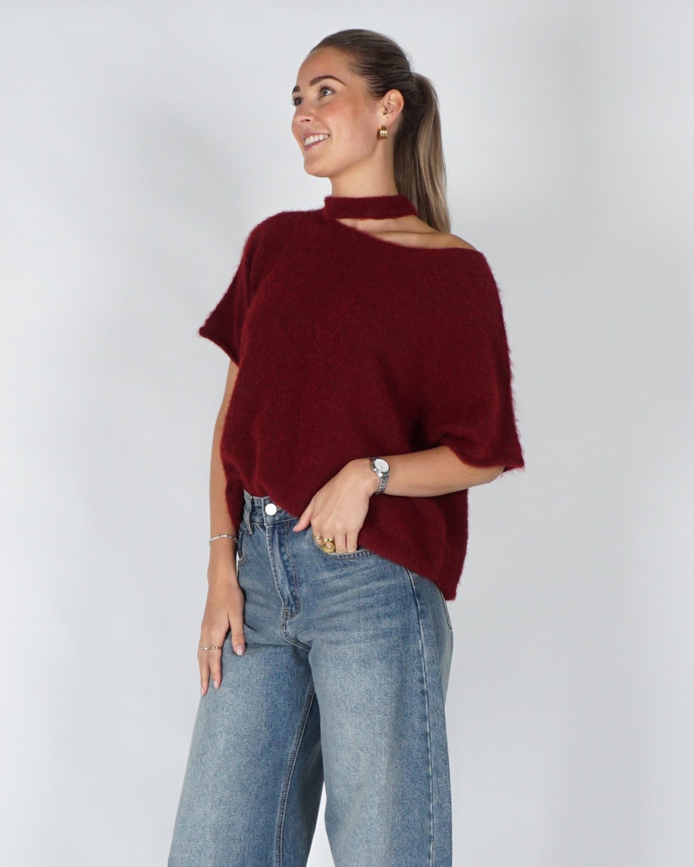 Gossip TRUI KORTE MOUW SCHOUDERDETAIL Bordeaux