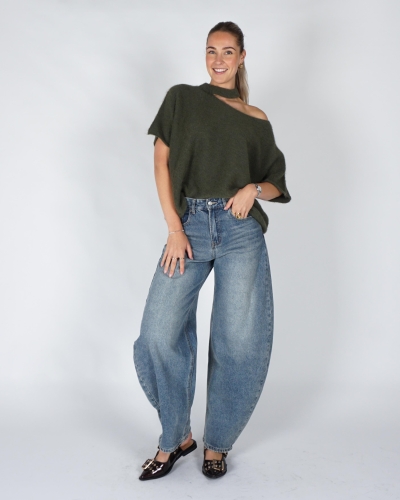 Gossip TRUI KORTE MOUW SCHOUDERDETAIL Khaki