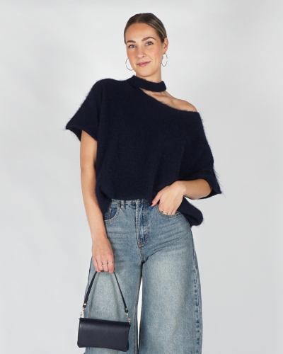 Gossip TRUI KORTE MOUW SCHOUDERDETAIL Donkerblauw