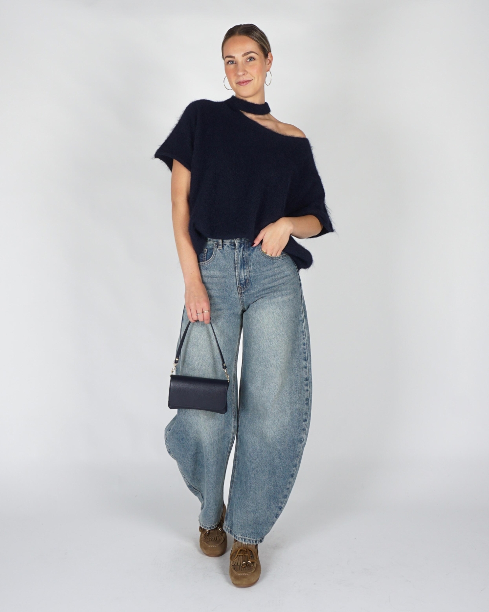 Gossip TRUI KORTE MOUW SCHOUDERDETAIL Donkerblauw