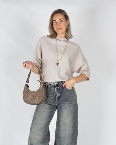 Gossip TRUI KORTE MOUW MET OMSLAG Beige