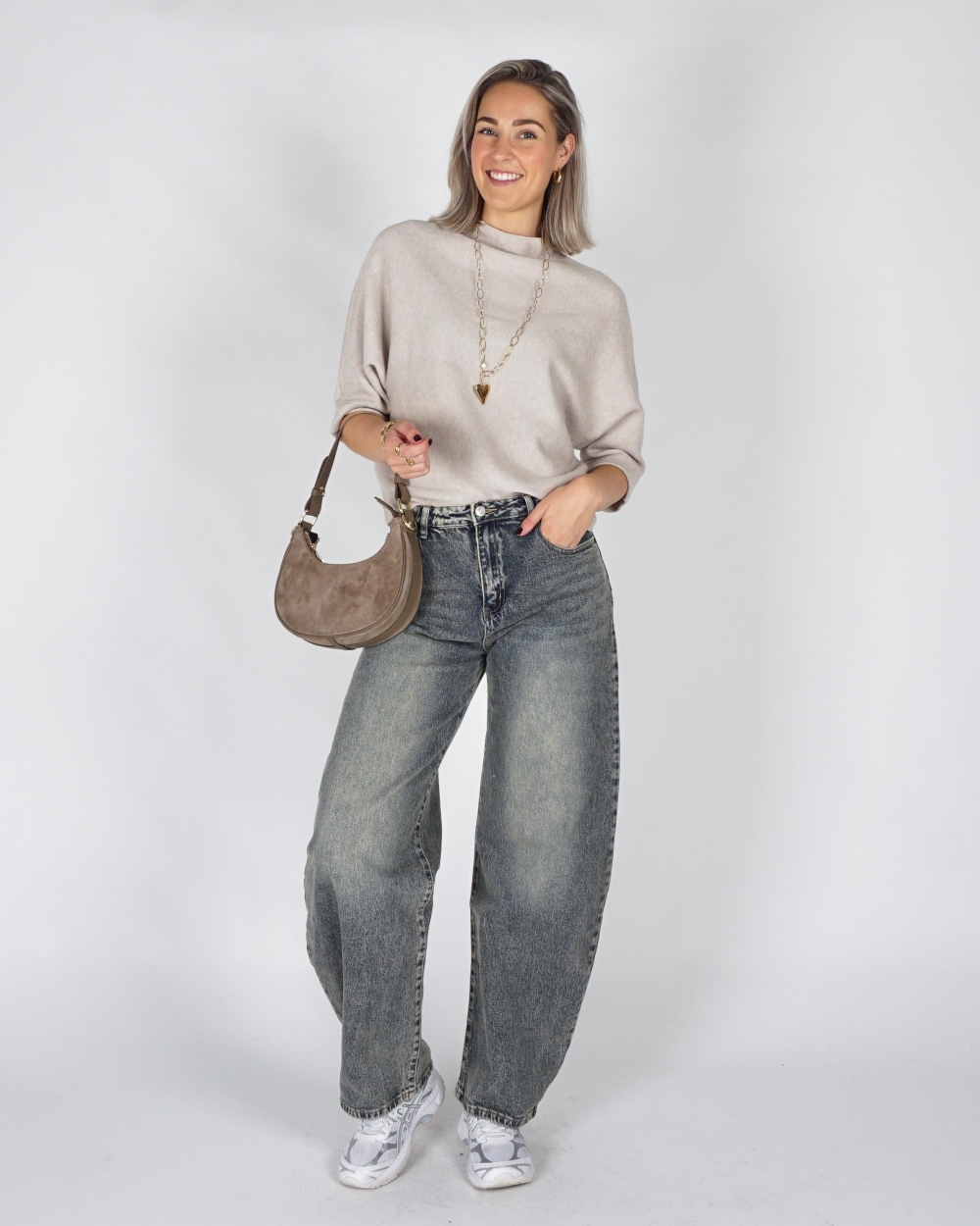Gossip TRUI KORTE MOUW MET OMSLAG Beige