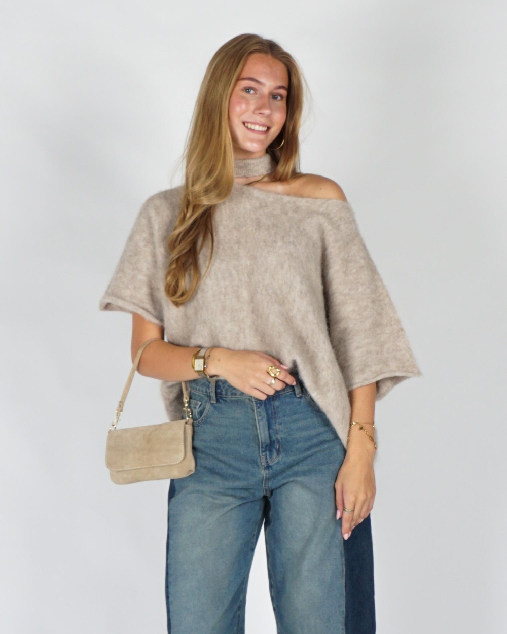 Gossip TRUI KORTE MOUW SCHOUDERDETAIL Beige
