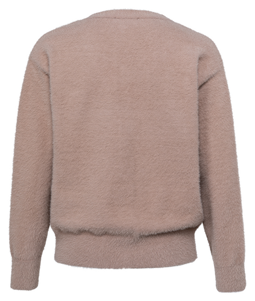 FLUFFY VEST MET DRUKKNOPEN TAUPE 