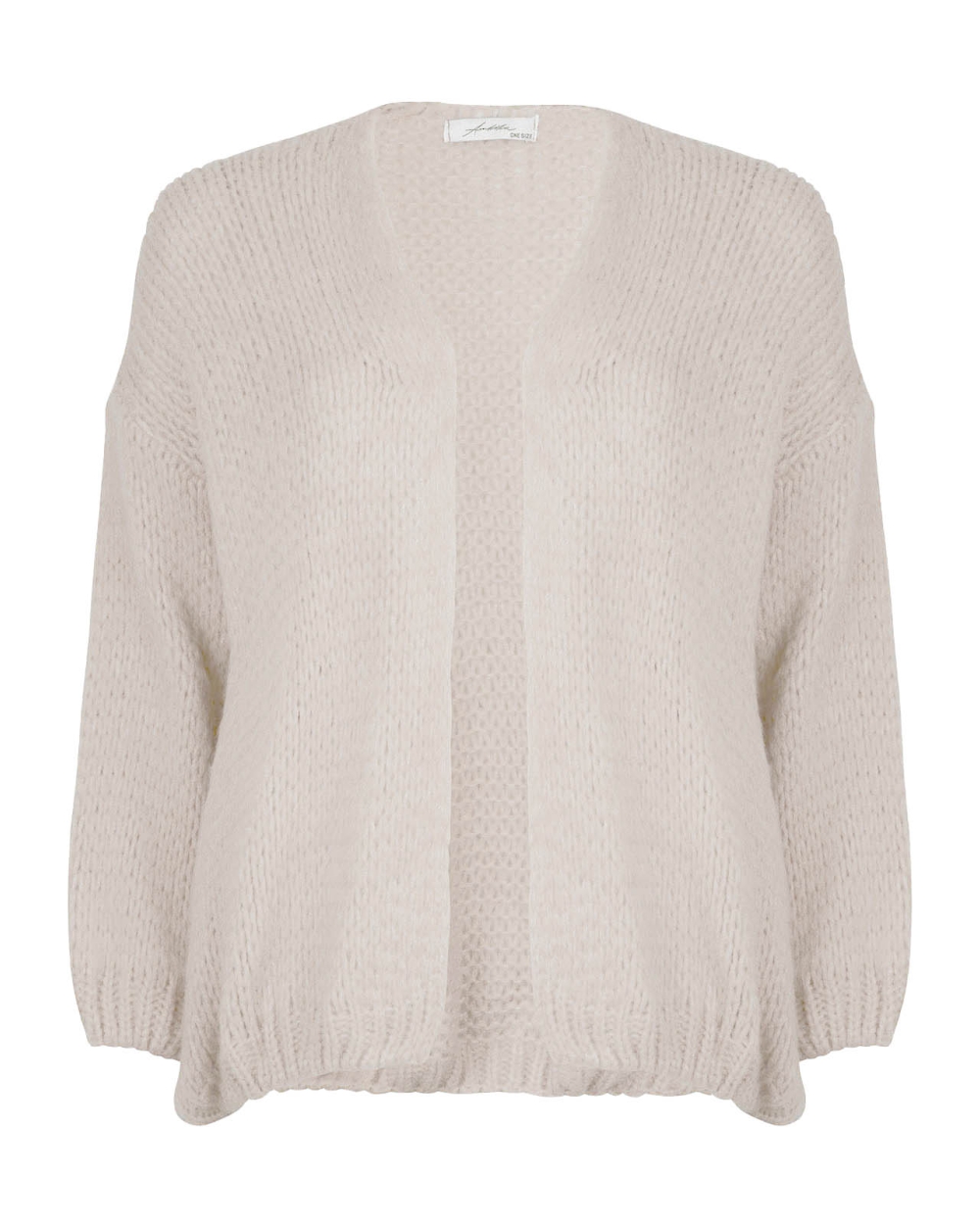 GREIGE GROF GEBREID VEST