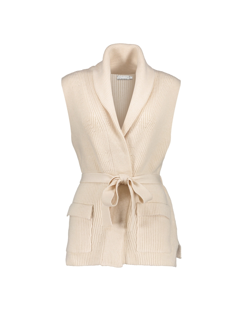 BEIGE GILET MET CEINTUUR 