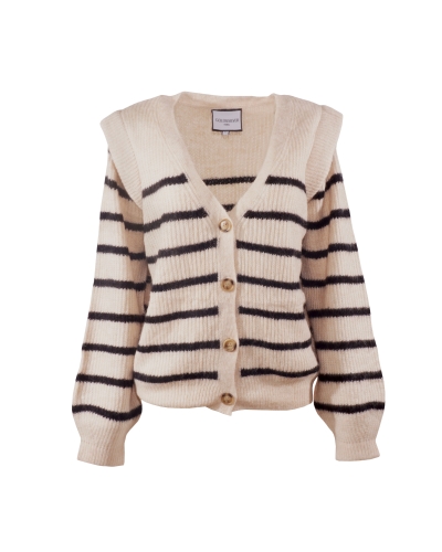Gossip VEST ISABELLE ZWART GESTREEPT 