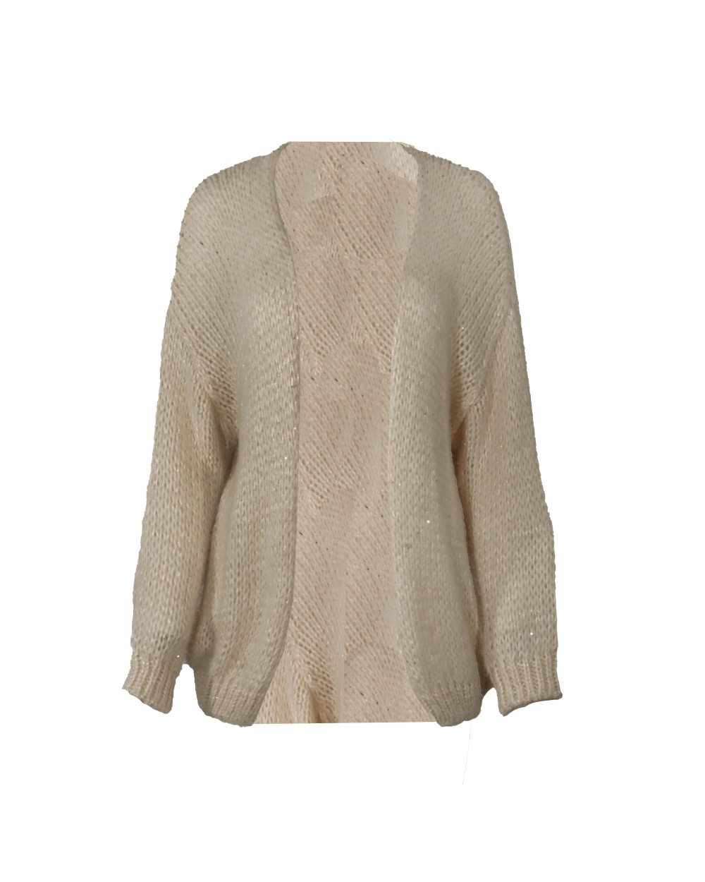 GROF GEBREID VEST GLITTER BEIGE