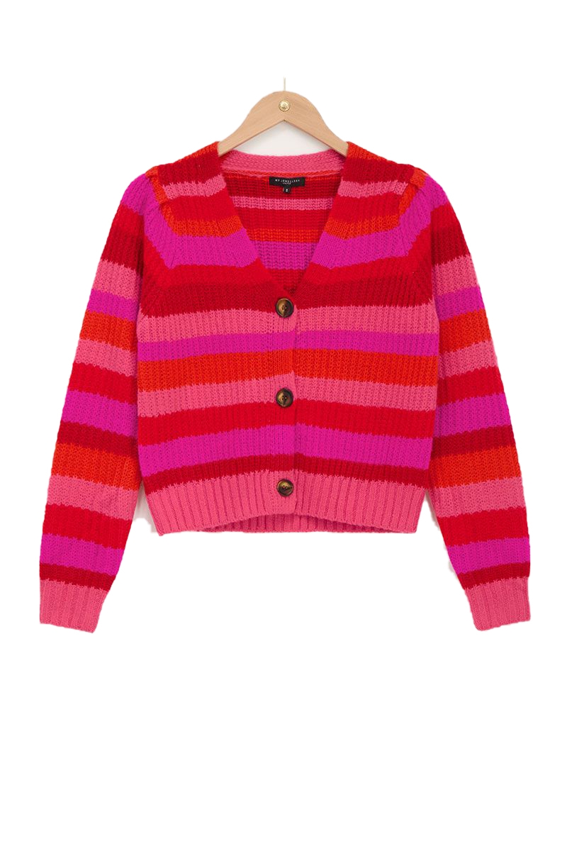 ROZE GESTREEPT VEST