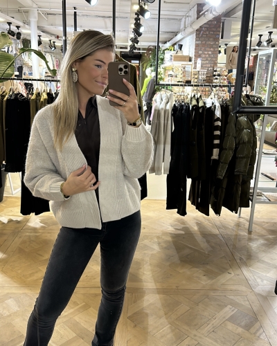 YAYA OPEN VEST BEIGE