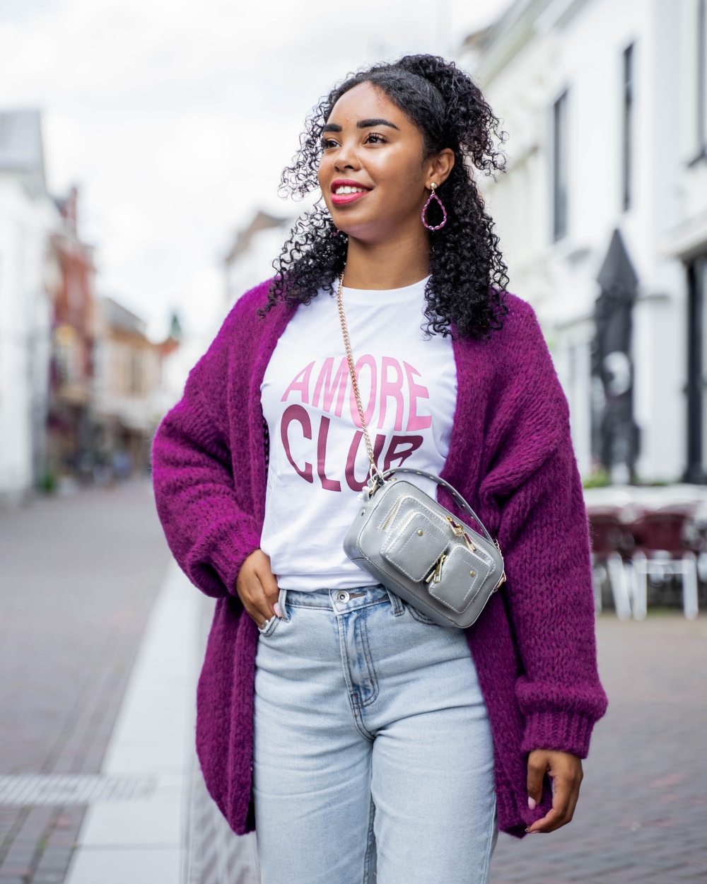 OVERSIZED VEST JODI DONKER PAARS