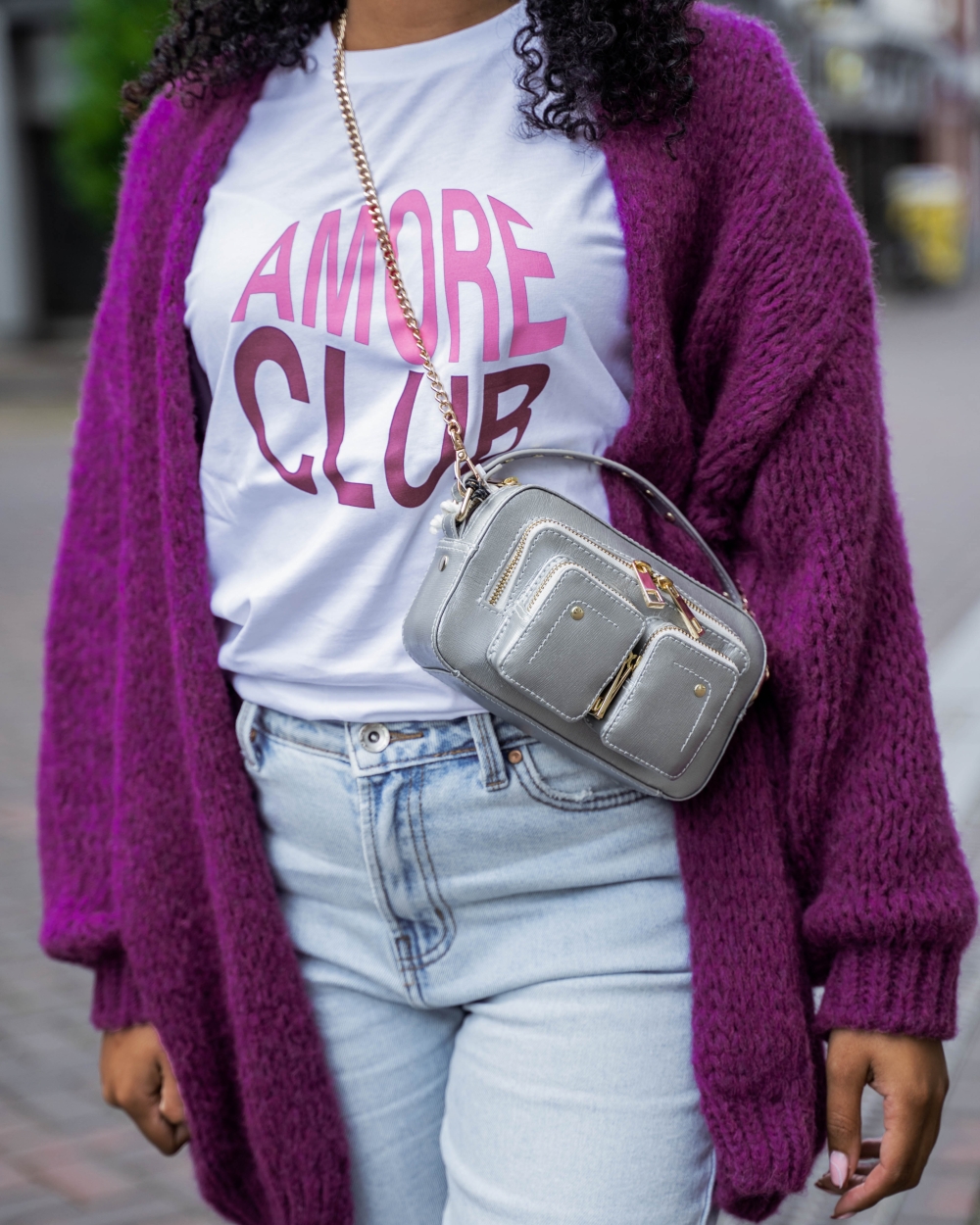 OVERSIZED VEST JODI DONKER PAARS