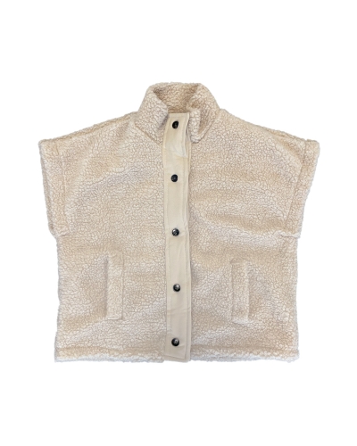 Gossip OVERSIZED TEDDY GILET BEIGE