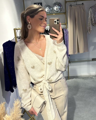 Gossip WIKKELVEST HARTJES ECRU/BEIGE
