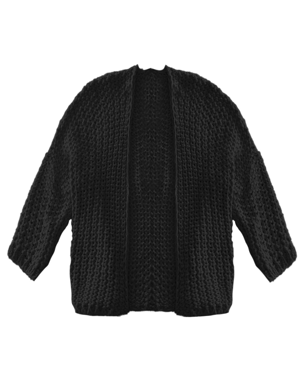 GROF GEBREID VEST ZWART