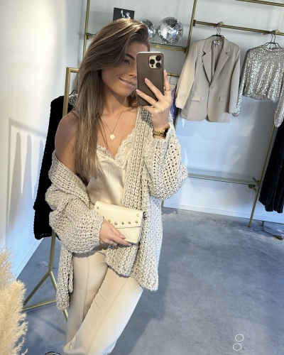 Gossip GROF GEBREID VEST ECRU