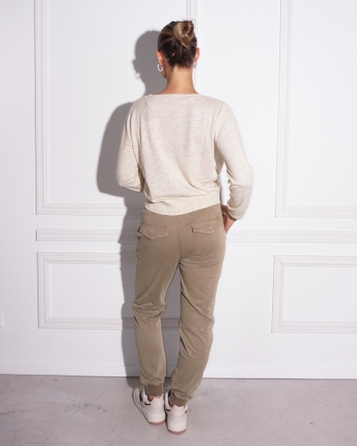 ASYMMETRISCH VEST MET KNOOPJES BEIGE