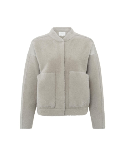 KNITTED BOMBER JACKET BEIGE