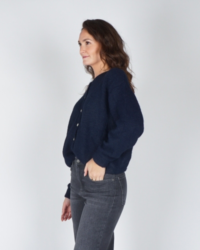 VEST BASIC MIA DONKERBLAUW