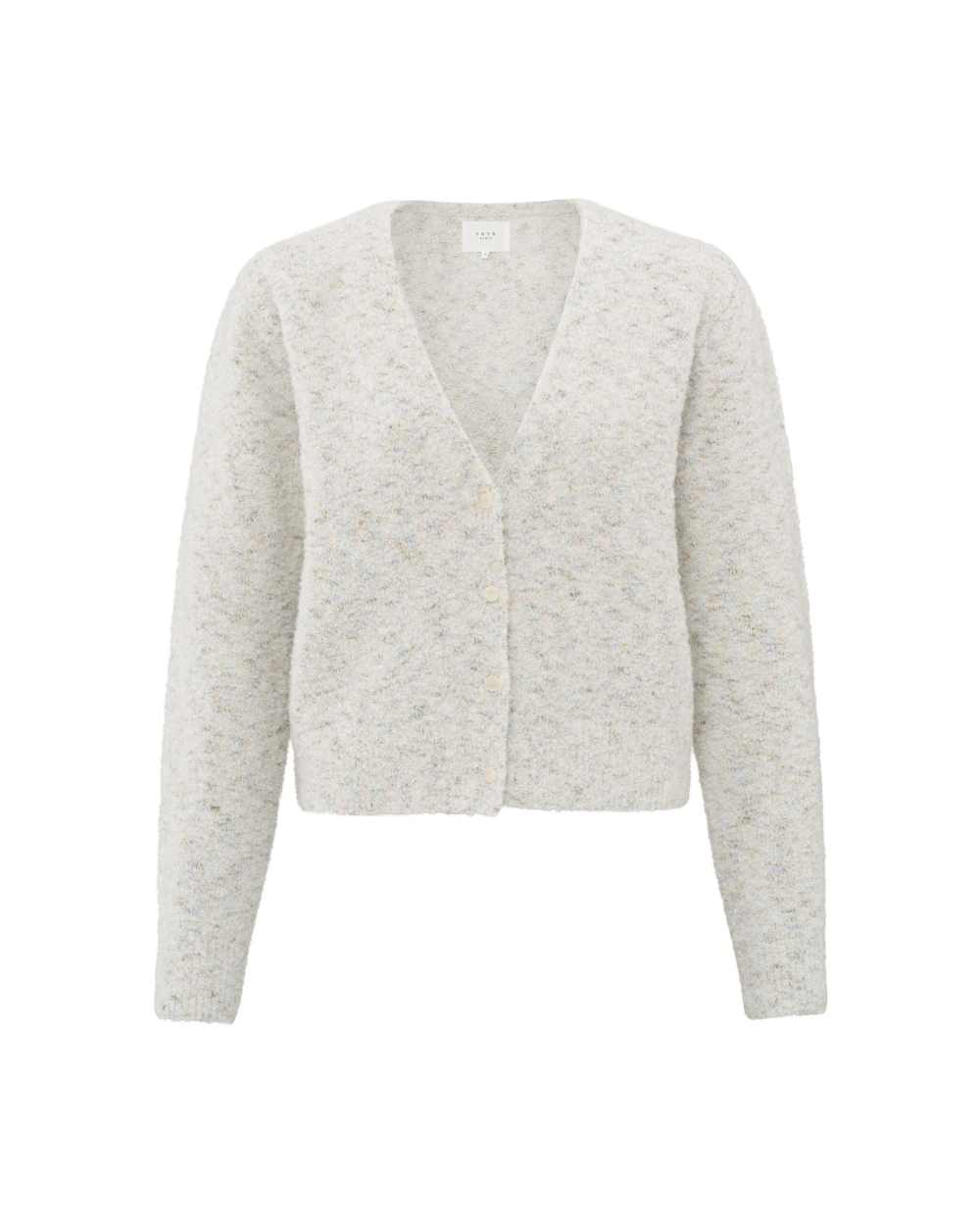BOUCLE VEST MET V-HALS ECRU MELANGE