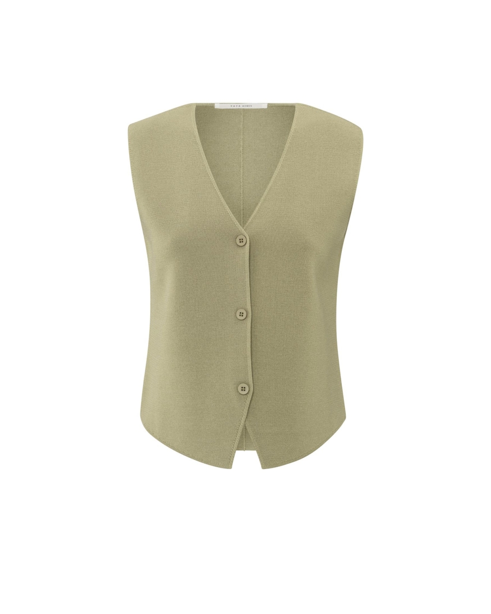 KNITTED GILET GROEN