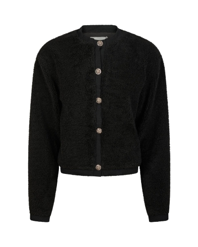 FLUFFY VEST LIMO ZWART