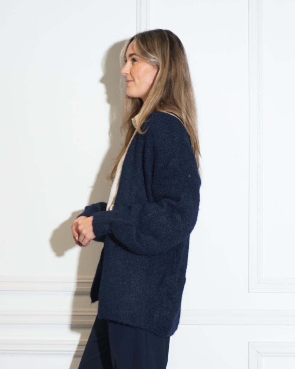 VEST LEILA DONKERBLAUW