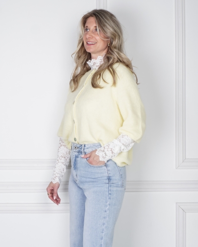 Gossip BASIC VEST KORTE MOUW LICHT GEEL