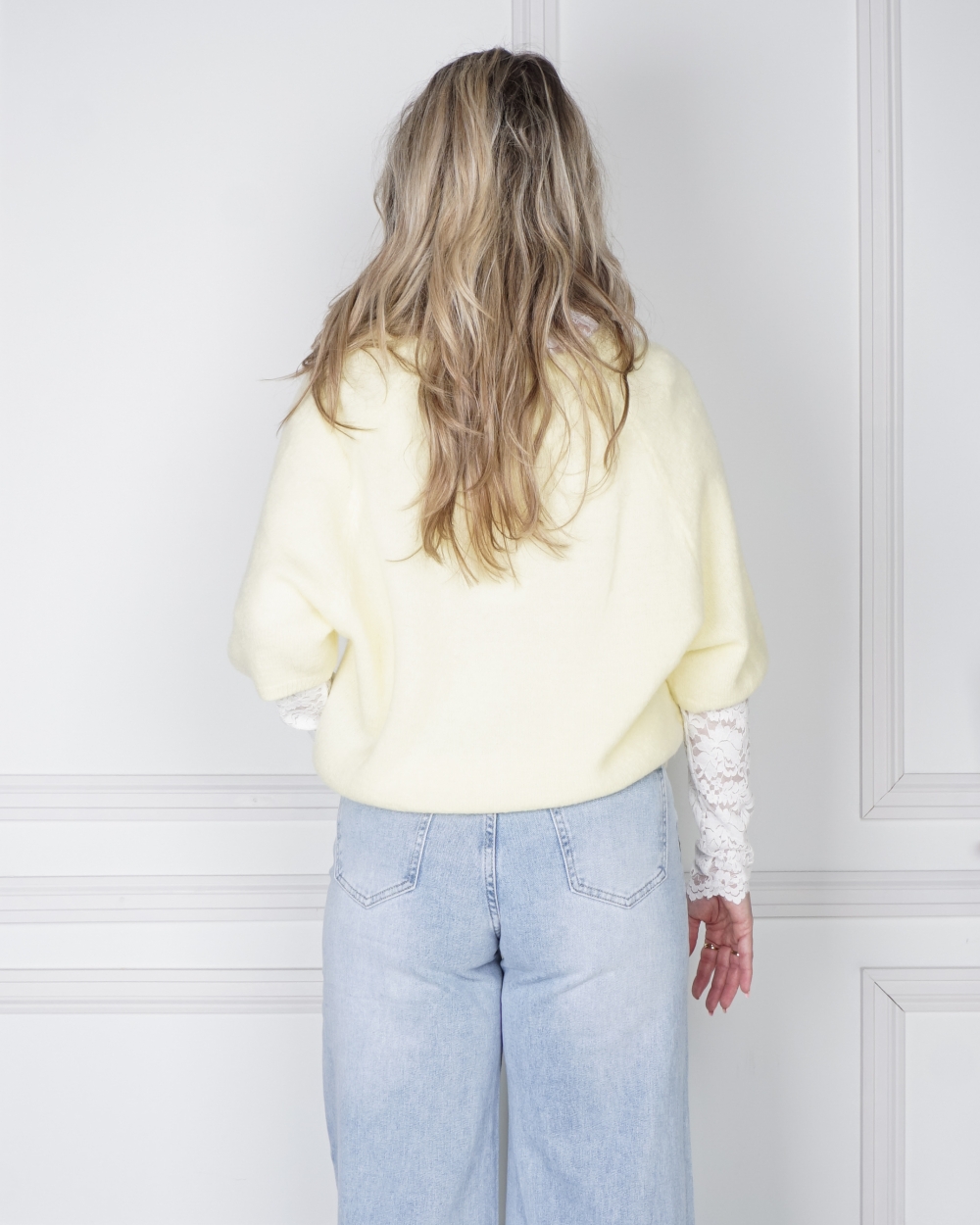 BASIC VEST KORTE MOUW LICHT GEEL