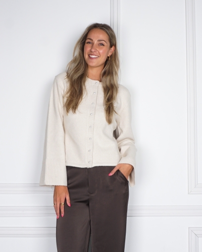 Neo Noir GEBREID VEST MIXIE IVORY
