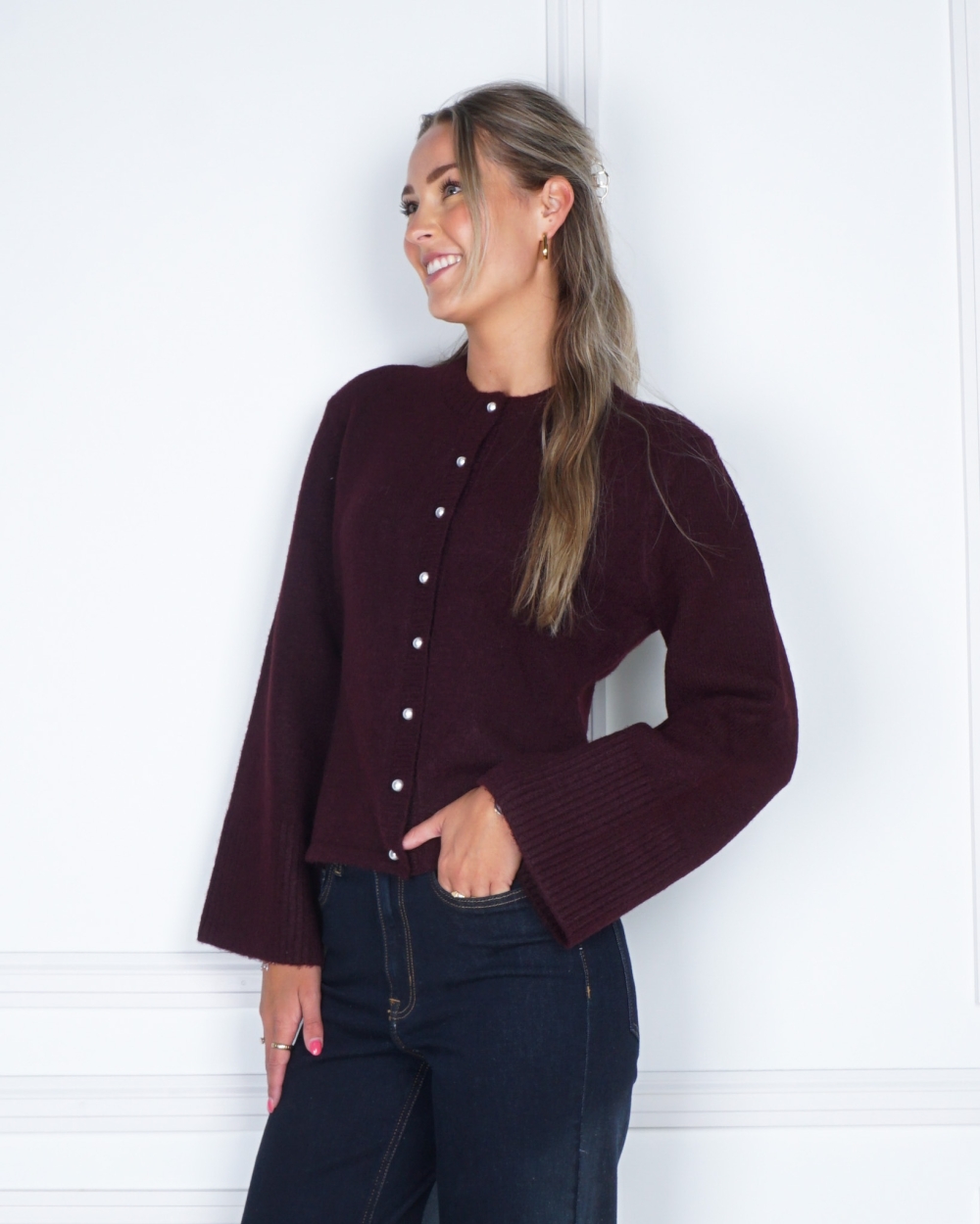 GEBREID VEST MIXIE BORDEAUX