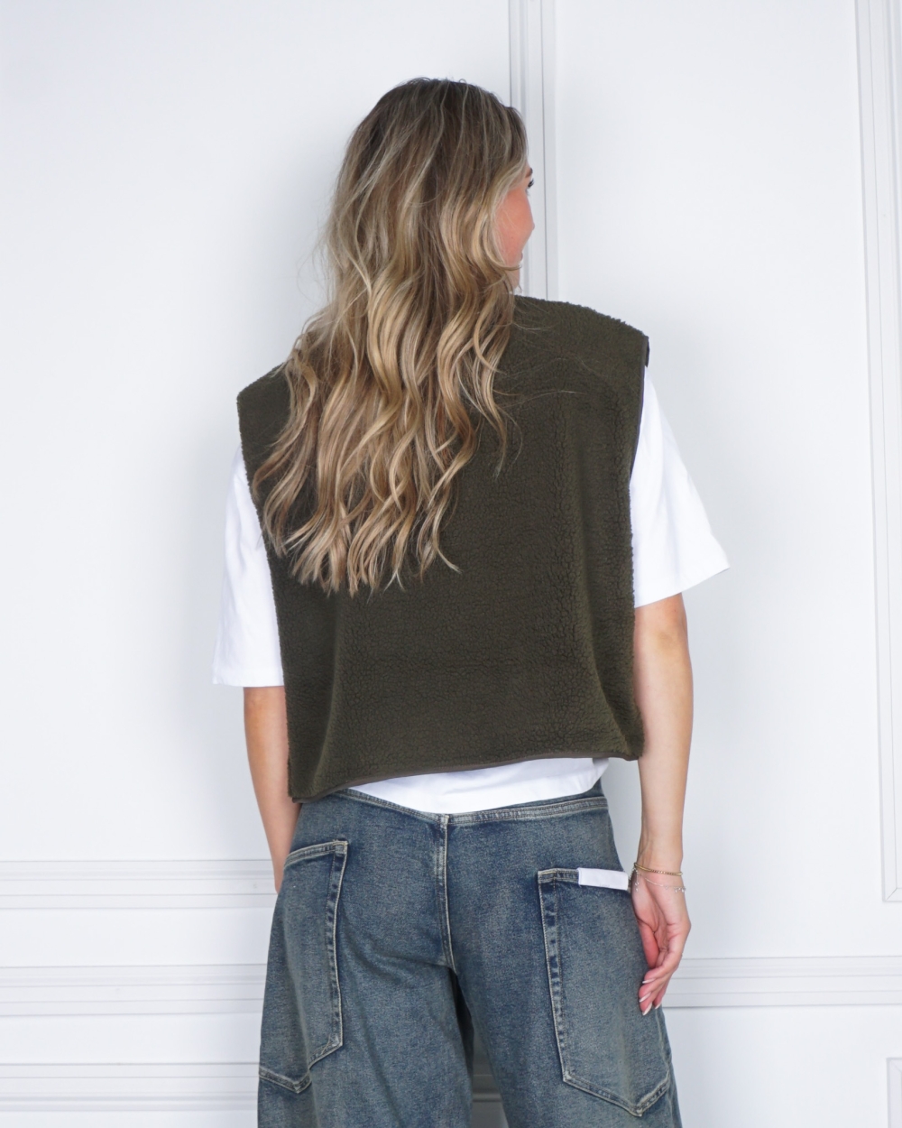 GILET MARIKO TEDDY GROEN