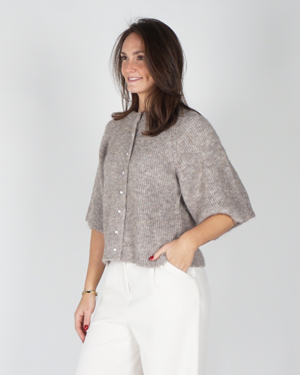 FLUFFY VEST AMAYA BEIGE